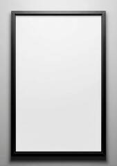 Blank black framed poster on a wall