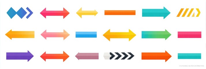 Colorful directional arrows in various shades (1)
