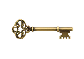 Surreal Floating Vintage Key with Glowing Aura