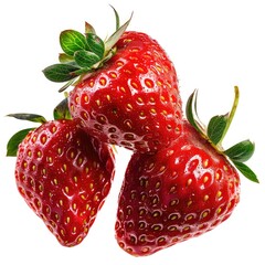 Three fresh, vibrant strawberries (1)