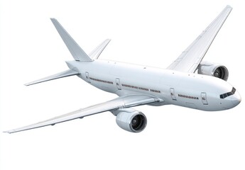 Obraz premium White passenger jet, angled view, isolated