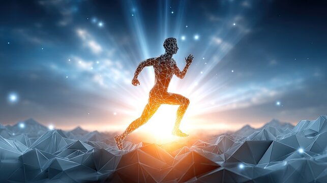 Abstract digital runner