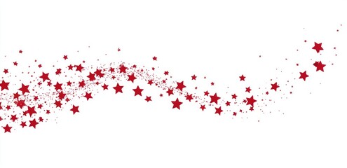 Red star confetti, wavy design