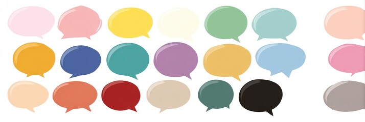 Collection of colorful speech bubbles