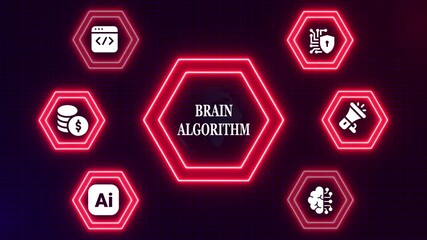brain algorithm ,Business, modern technology, internet and networking concept. The future of technology ,neural networks, technology innovation, and cognitive computing concepts - Powered by Adobe