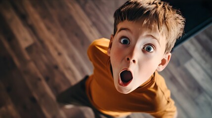 感情豊かにショックを受けた少年のポートレート六 - Generative AI