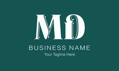 MD M md initial logo | initial based abstract modern minimal creative logo, vector template image. luxury logotype logo, real estate homie logo. typography logo. initials logo