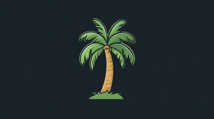 A trendy palm logo in 2D, featuring smooth lines and vibrant textures, captures the essence of modern minimalism.