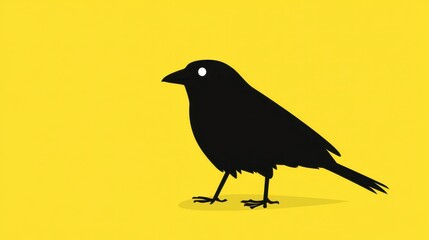 Fototapeta premium Bright and vibrant crow vector illustration, showcasing a modern flat design with playful cartoon textures.