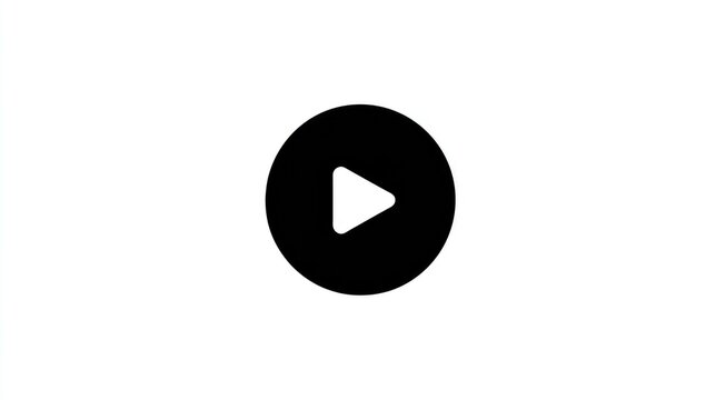 Simple black play button on white background.  A solid black circle with a white play icon inside.  Clean, minimalist design