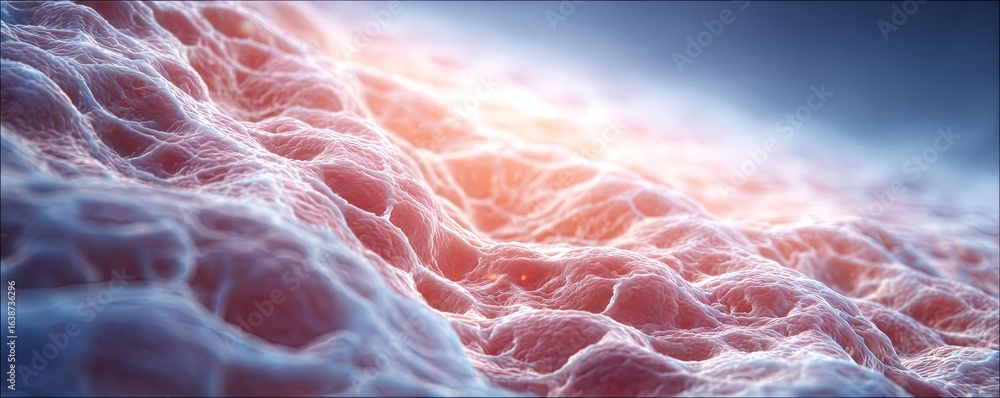 Poster puffy bloating around tissues and look concept. abstract view of a fluid surface with intricate patt