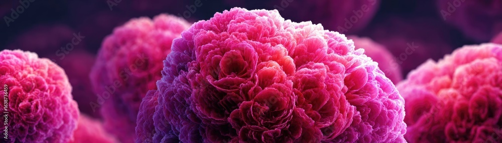 Poster puffy bloating around tissues and look concept. vibrant and detailed microscopic view of cellular st