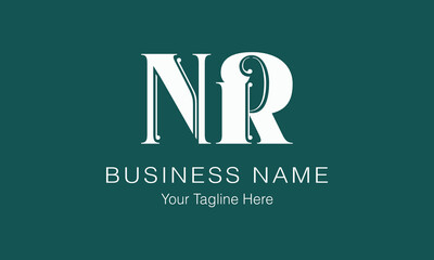 NR N nr initial logo | initial based abstract modern minimal creative logo, vector template image. luxury logotype logo, real estate homie logo. typography logo. initials logo