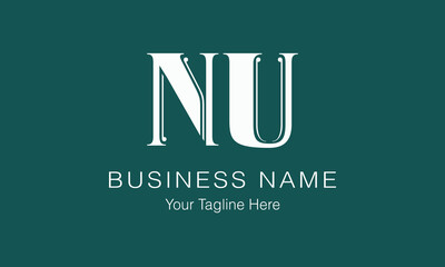 NU N nu initial logo | initial based abstract modern minimal creative logo, vector template image. luxury logotype logo, real estate homie logo. typography logo. initials logo