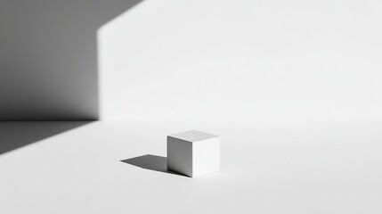 Blank rectangle on white surface, simplicity and clean design in focus