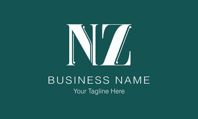 NZ N nz initial logo | initial based abstract modern minimal creative logo, vector template image. luxury logotype logo, real estate homie logo. typography logo. initials logo
