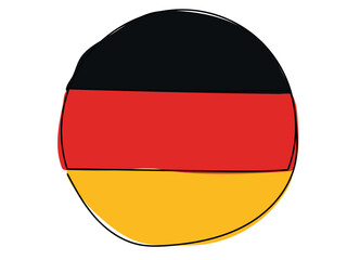 The flag of Germany in continuous stripes on a white background.