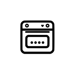 Obraz premium Classic Gas Oven Icon in Black Outline Style for Kitchen Illustration