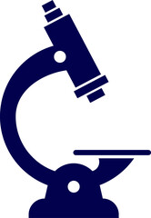 Silhouette Vector of a microscope on white background. Modern microscope silhouette for research and studies. Microscope Icon for Science and Research