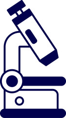 Modern Microscope outline. A sleek, modern microscope with a sturdy base, fine adjustment knobs, and a tilted eyepiece. Simple microscope modern thin line icon