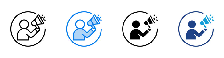 Advocacy icon set multiple style collection