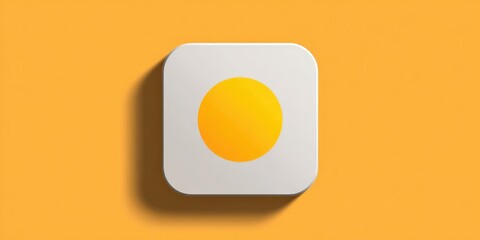 Square icon, white, with a bright yellow circle