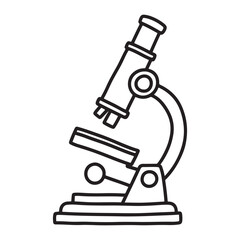Simple Hand-Drawn Science Lab Microscop