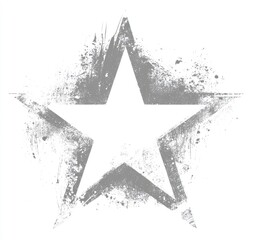 A gray, distressed star graphic