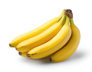 Bunch of ripe bananas on white background