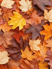 Autumnal leaf composition a study in warm hues.