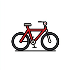Simple line art of a red bicycle