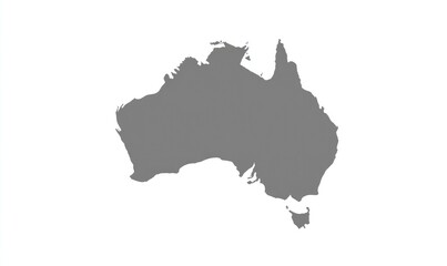 Gray silhouette map of Australia