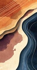 Obraz premium Abstract layered design with flowing lines and blended colors