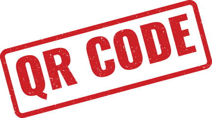 Red QR Code Stamp with Distressed Texture for Marketing and Information