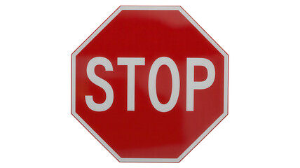 Compelling stop sign with bold white letters on red, perfect for traffic safety campaigns, regulatory signage or design elements requiring immediate attention and clear communication