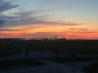 sunset over the river