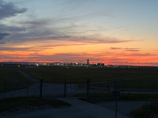 sunset in the city