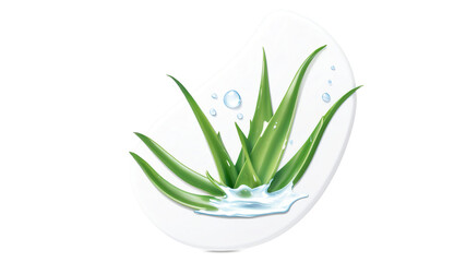 Fototapeta premium Aloe Vera Plant with Water Droplets Fresh and Natural Representation
