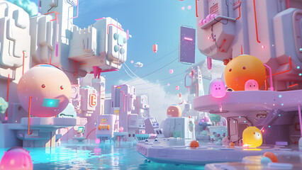 3d Cartoon chibi data fortress