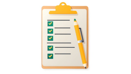 Checklist on Clipboard with Pencil Shows Tasks Completed Efficiently