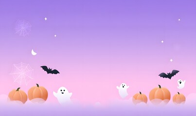 Flat design Halloween background, generation AI 
