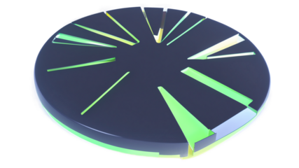 Abstract Circular Design with Neon Green Light Emitting from the Middle