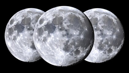 Obraz premium Three moons in space