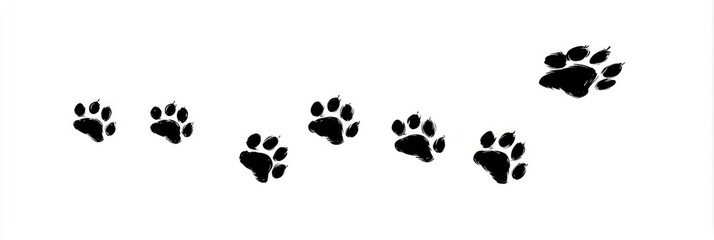Animal paw prints in a line