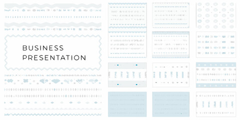 Business presentation with decorative borders and patterns