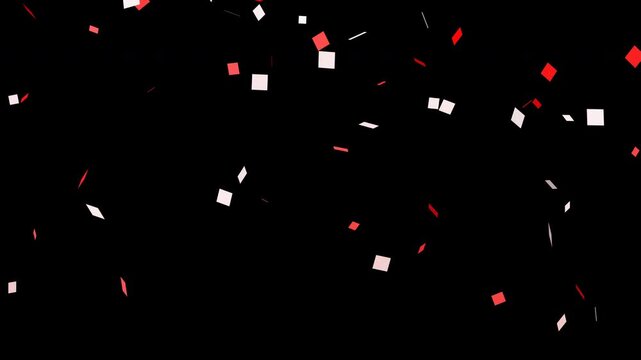 舞い散る紅白の紙吹雪エフェクト（透過背景）
