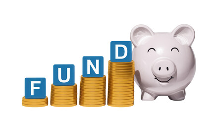 Grow your fund with a happy piggy bank friend, financial success and a secure future, building wealth and investing in your dreams for a prosperous life