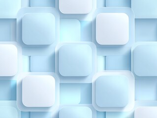 Abstract pattern of light blue and white squares with a 3D effect