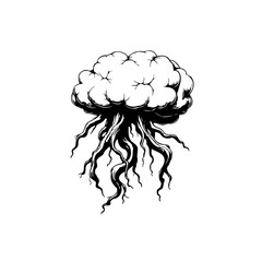 Surreal Brain-Tree Hybrid: A Symbol of Intellect and Connection to Nature Concept