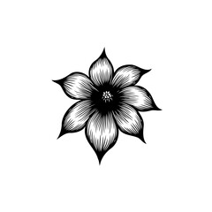 Elegant monochrome floral illustration with intricate details for diverse applications